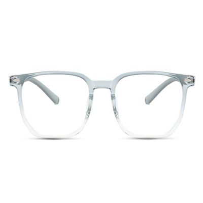 AOOLIA Geometric Reading Glasses Oversized Full Rim Square Spectacles Trendy Blue Light Blocking Reader Lightweight Eyeglasses (Blue, 2.75, x)