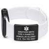 Personalized Medical Alert Watch Band Tag, Custom Engraved Medical ID Tag for Smartwatch Bands 3845mm, Stainless Steel Emergency ID Sleeve Bracelet Charm for Apple & Silicone Bands view 1