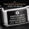 Personalized Medical Alert Watch Band Tag, Custom Engraved Medical ID Tag for Smartwatch Bands 3845mm, Stainless Steel Emergency ID Sleeve Bracelet Charm for Apple & Silicone Bands view 3