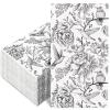 80Pcs Floral Birds Paper Guest Napkins White Black Bathroom Napkins Vintage Disposable Hand Towel Napkin for Home Holiday Party Supplies view 1