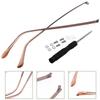 1 Pair Metal Eyeglass Arm Replacement, Universal Glasses Legs Repair Kit with Screws, Coffee, 5.35 Inch for Thin Metal Glasses and Sunglasses view 3