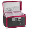 GODLONSEN Medicine Lock Box for Safe Medication - 10 x 6 x 6.7 Inches - Lockable Storage Box for Drugs, First Aid Kit Empty, Lock Boxes with Key for Home/Outdoor (Black & Red/Small) view 1