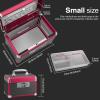GODLONSEN Medicine Lock Box for Safe Medication - 10 x 6 x 6.7 Inches - Lockable Storage Box for Drugs, First Aid Kit Empty, Lock Boxes with Key for Home/Outdoor (Black & Red/Small) view 2