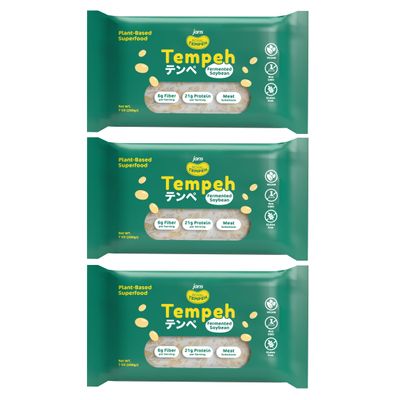 Jans Frozen Royal Tempeh: Wholesome Vegetarian Protein made From Fermented Soy | Elevate your Meals with Authentic Indonesian Flavor | 7.0 OZ (Pack of 3)
