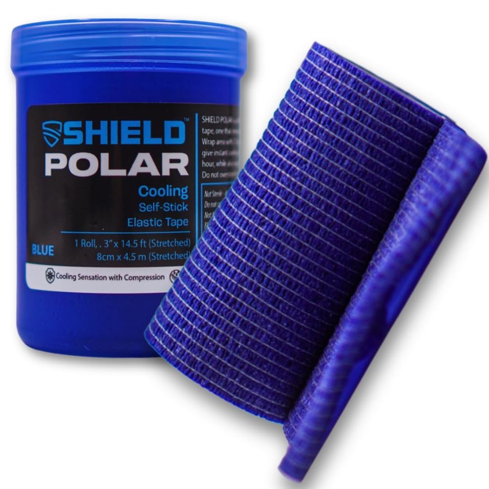 Shield Polar  Instant Cold Compression Wrap | Cooling Athletic Tape for Pain & Swelling, No Ice or Refrigeration Needed, Blue