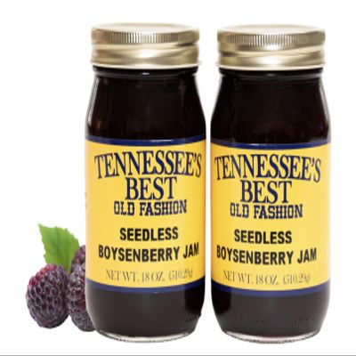 Tennessee's Best Old Fashioned Seedless Boysenberry Jam | Handcrafted With Simple Ingredients | Small Batch Made | 18 oz Resealable Glass Jar Two Pack