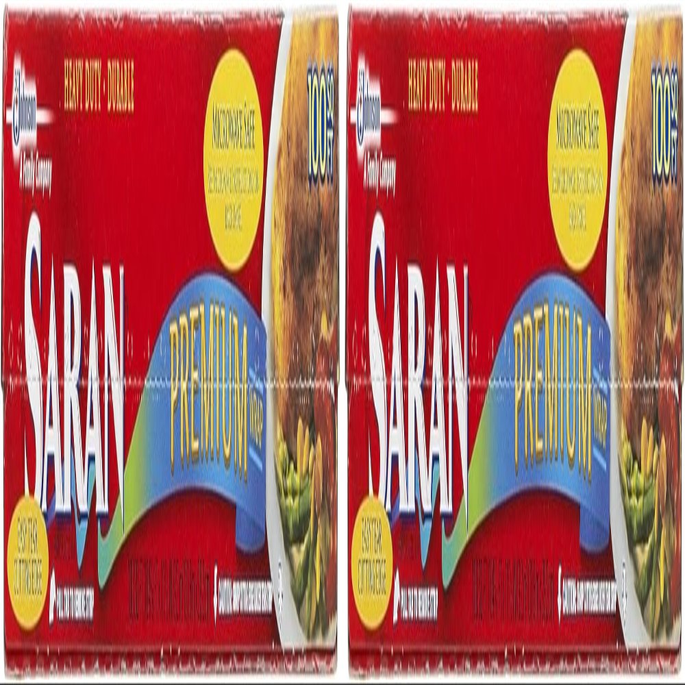 Saran Premium Plastic Wrap, 100 Sq Ft | Pack of 2