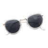 Bifocal Reading Sunglasses Unisex Vintage Fashion Panto Frame Clear Gold +1.50 view 1