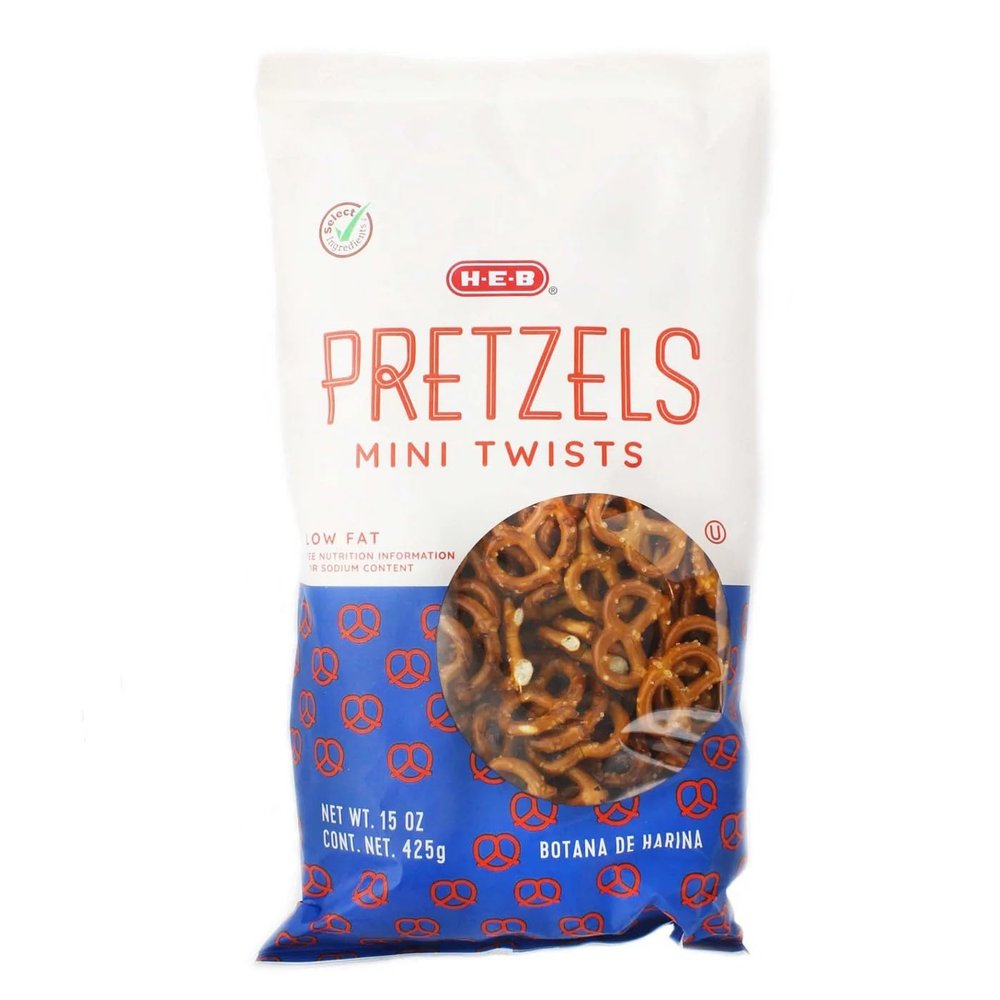 HEB Low Fat Mini Twists Pretzels 15 oz 2 Bags