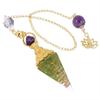 18k Gold Chakra Healing Pendulum, for Divination, Meditation, Anxiety Relief, Home Decor, Good Luck, Balance (Peridot) view 1