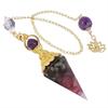 18k Gold Chakra Healing Pendulum, for Divination, Meditation, Anxiety Relief, Home Decor, Good Luck, Balance (Tourmaline) view 1