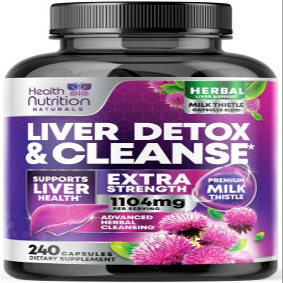 Gentle Liver Cleanse Detox & Repair Formula - Advanced Liver Support Supplement with Silymarin Milk Thistle, Dandelion Root, Artichoke Extract, Turmeric, Choline, & Beetroot - 240 Veggie Capsules