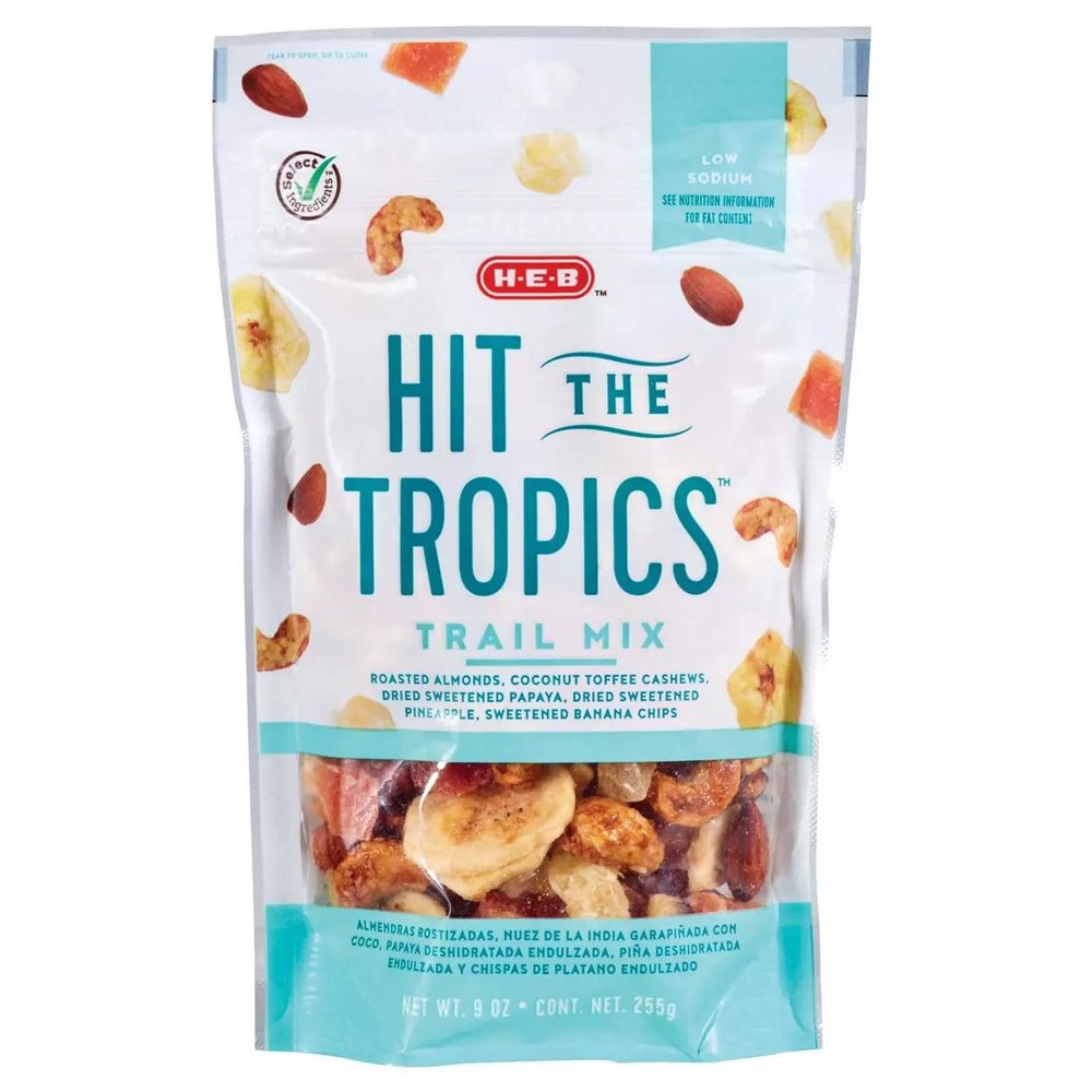 HEB Hit the Tropics Trail Mix 9 oz 4 Bags