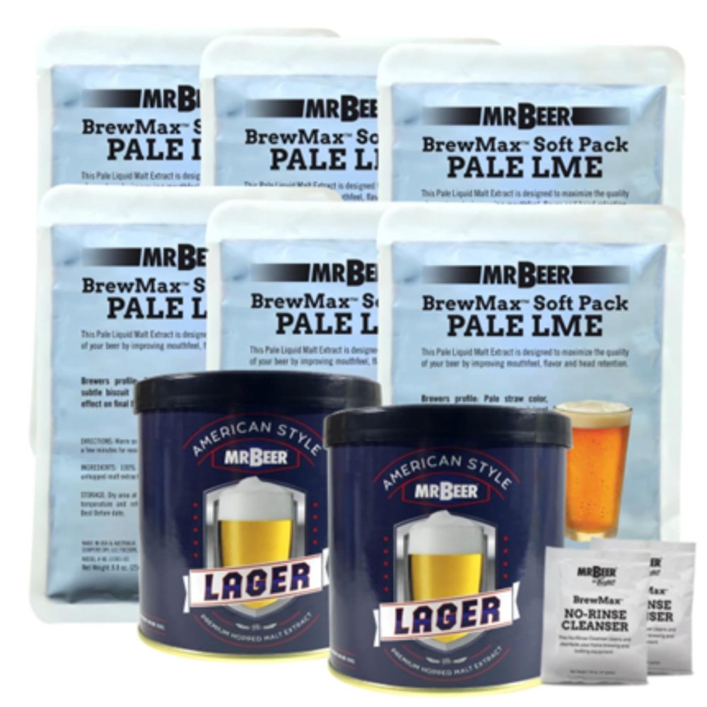 Mr Beer Dads Favorite Cream Ale, Extract Beer Recipe Kit, Makes 5 Gallons, Home Brew Beer Making Ingredients, Cream Ale