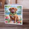 Caroline's Treasures Dogue de Bordeaux Luau Greeting Cards Pack of 8 Blank Cards with Envelopes Whimsical A7 Size 5x7 Blank Note Cards view 2