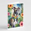 Caroline's Treasures Greyhound Luau Greeting Cards Pack of 8 Blank Cards with Envelopes Whimsical A7 Size 5x7 Blank Note Cards view 1