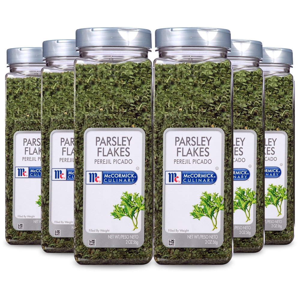 McCormick Culinary Parsley Flakes, 2 oz (Pack of 6) - Six 2 Ounce Containers of Dried Parsley Flakes for Vegetable-Like Taste, Ideal for Flavoring Chicken Salads, Fish and More