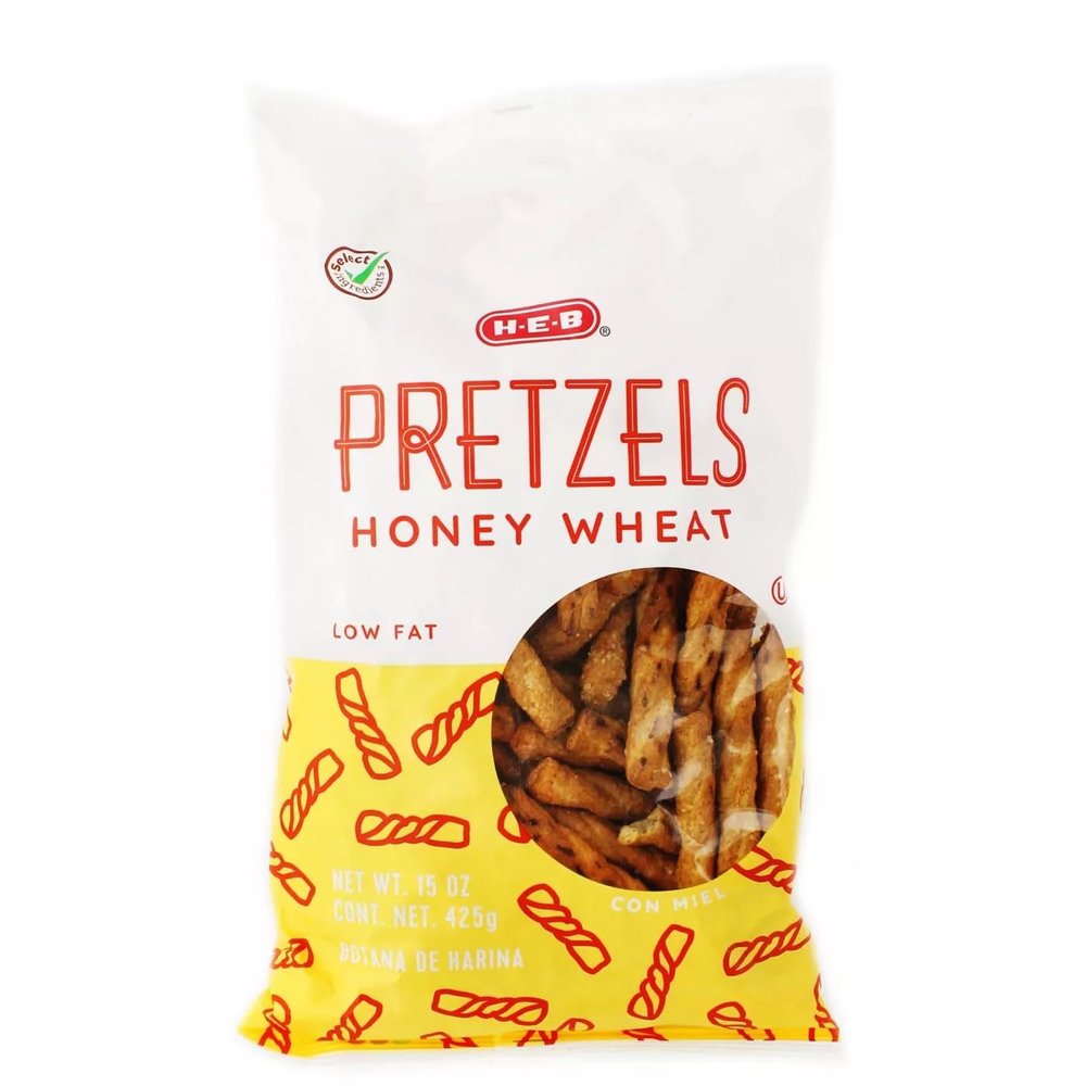 Generic HEB Low Fat Honey Wheat Pretzels 15 oz 2 Bags