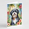 Caroline's Treasures Havanese Luau Greeting Cards Pack of 8 Blank Cards with Envelopes Whimsical A7 Size 5x7 Blank Note Cards view 1