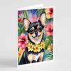 Caroline's Treasures Chihuahua Luau Greeting Cards Pack of 8 Blank Cards with Envelopes Whimsical A7 Size 5x7 Blank Note Cards view 1