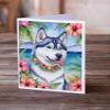 Caroline's Treasures Siberian Husky Luau Greeting Cards Pack of 8 Blank Cards with Envelopes Whimsical A7 Size 5x7 Blank Note Cards view 2
