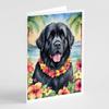 Caroline's Treasures Newfoundland Luau Greeting Cards Pack of 8 Blank Cards with Envelopes Whimsical A7 Size 5x7 Blank Note Cards view 1