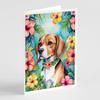 Caroline's Treasures Beagle Luau Greeting Cards Pack of 8 Blank Cards with Envelopes Whimsical A7 Size 5x7 Blank Note Cards view 1