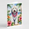 Caroline's Treasures Komondor Luau Greeting Cards Pack of 8 Blank Cards with Envelopes Whimsical A7 Size 5x7 Blank Note Cards view 1