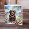 Caroline's Treasures Chocolate Labrador Retriever Luau Greeting Cards Pack of 8 Blank Cards with Envelopes Whimsical A7 Size 5x7 Blank Note Cards view 2