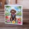 Caroline's Treasures Labradoodle Luau Greeting Cards Pack of 8 Blank Cards with Envelopes Whimsical A7 Size 5x7 Blank Note Cards view 3