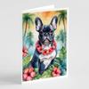 Caroline's Treasures French Bulldog Luau Greeting Cards Pack of 8 Blank Cards with Envelopes Whimsical A7 Size 5x7 Blank Note Cards view 1