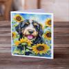 Caroline's Treasures Bernedoodle in Sunflowers Greeting Cards Pack of 8 Blank Cards with Envelopes Whimsical A7 Size 5x7 Blank Note Cards view 2