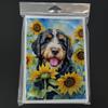 Caroline's Treasures Bernedoodle in Sunflowers Greeting Cards Pack of 8 Blank Cards with Envelopes Whimsical A7 Size 5x7 Blank Note Cards view 3