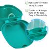 2 Pack Color Retainer Cleaner Case Denture Cups for Soaking Dentures, False Teeth Container Partial Denture Cleaning Case with Lid Travel - Lake Green and Dark Blue view 4