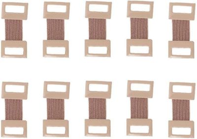 10 Pcs Coffee Elastic Bandage Wrap Stretch Metal Clips Replacement Fastener Fixation Clamps Hooks Adhesive Bandages (Health and Household)