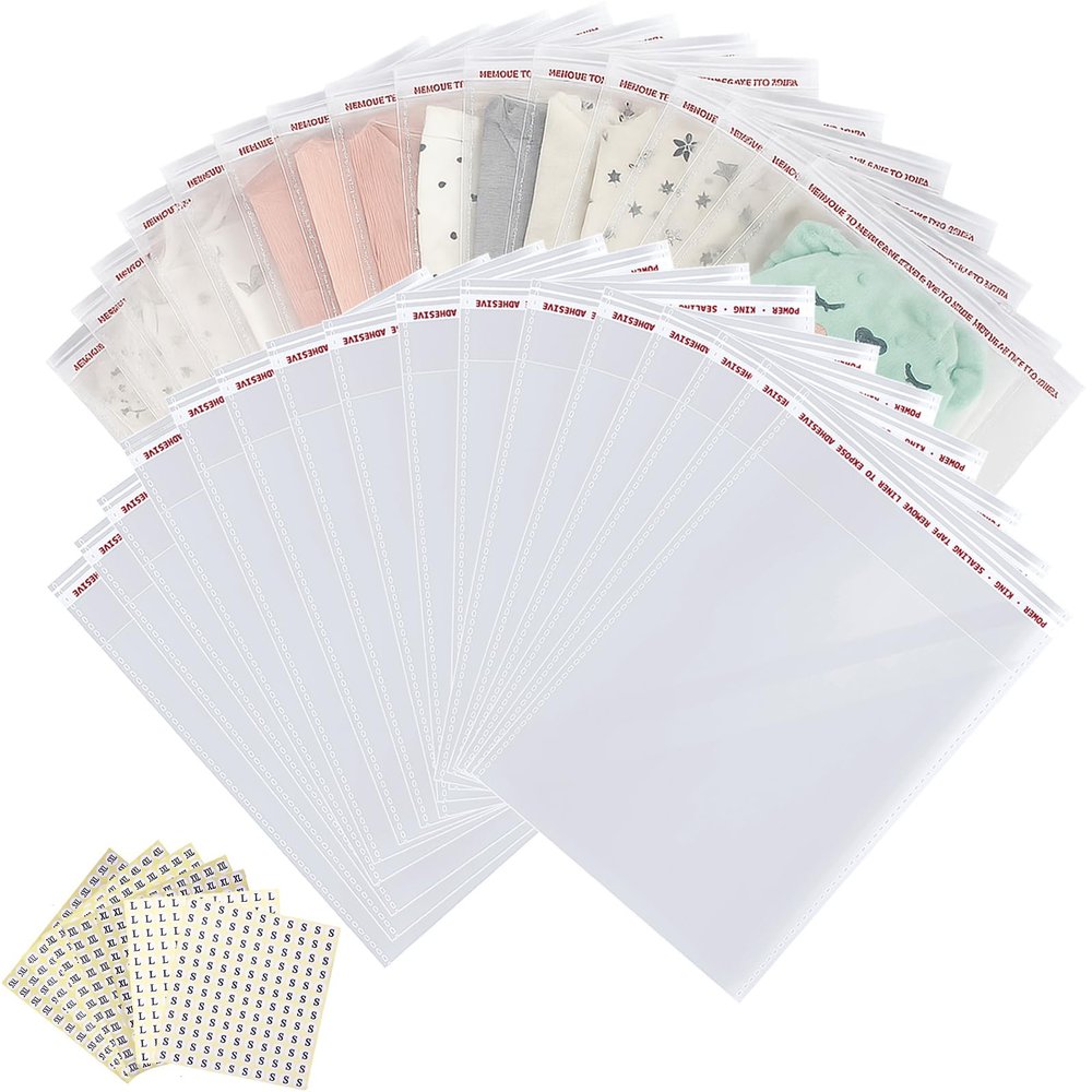 14" x 20" Large Resealable Cellophane Bags 800 pcs, Self Sealing Clear Bags for Packaging Products Bulk Self-adhesive Cello Bags for Clothes, T-shirts, Pants and Gifts, Small Business