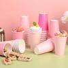 Purhapfre 80 Pcs 12 oz Pink Disposable Coffee Cups with Lids Hot Pink Light Pink Gradient Paper Cups for Hot and Cold Beverage Water Juice Coffee Tea Party Wedding Bride Shower Supplies  view 3