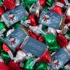 124 Pcs Christmas Candy Chocolate Party Favors Miniatures & Red, Green & Silver Kisses (1.52 lbs) - Jolly Snowman view 1