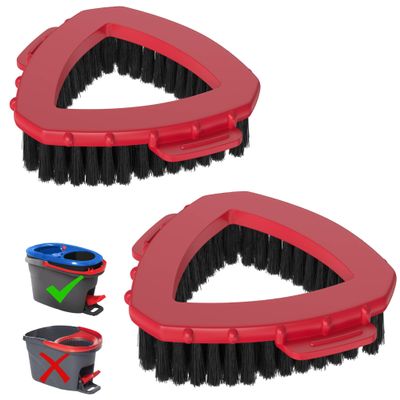 Aifacay 2-Pack Spin Mop Scrub Brush Replacement Heads Compatible with O-Cedar RinseClean 2-Tank System, Triangular Hard-Bristle Scrubber Mop Head for Kitchen and Bathroom Deep Cleaning