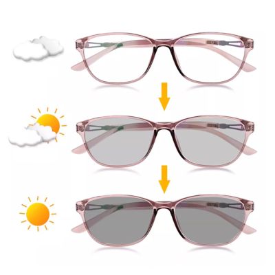 UGAILL Photochromic Sunglasses for Women Blue Light Blocking Reading Glasses Full Frame Sun Readers Anti UV/AntiGlare (Color : Champagne, Size : +1.75x)