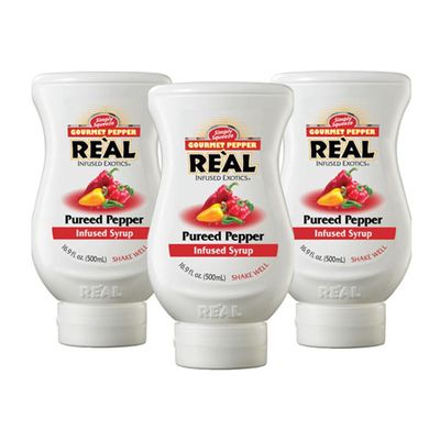 Gourmet Pepper Rel Infused Exotics, Pureed Pepper Infused Syrup, 16.9 FL OZ Squeezable Bottle (Pack of 3)
