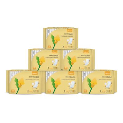 uNeat Extra Long Pads for Women, Ultra Thin Heavy Flow Sanitary with Wings, Unscented Cotton Menstrual, Super Absorbency Feminine Extra Coverage Period (Size 4, 48ct)