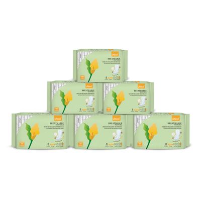 uNeat Overnight Pads for Women, Size 5, Ultra Thin Maxi Period Pads with Wings, Extra Heavy Flow Absorbent, Feminine Care, Unscented, Extra Long Sanitary Napkins for Feminine, 48 Count