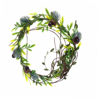 HAKIDZEL Pine Cone Garland Leaves Wreath Headband for Holiday Bridal Accessory Wedding Headdress Christmas Decor