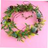HAKIDZEL Pine Cone Garland Leaves Wreath Headband for Holiday Bridal Accessory Wedding Headdress Christmas Decor view 4