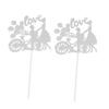 Gogogmee 20pcs Silver Couple Cake Toppers Decorative Cupcake Picks for Valentine's Day Birthday Parties and Themed Celebrations Paper Inserts for Cakes and Desserts view 1