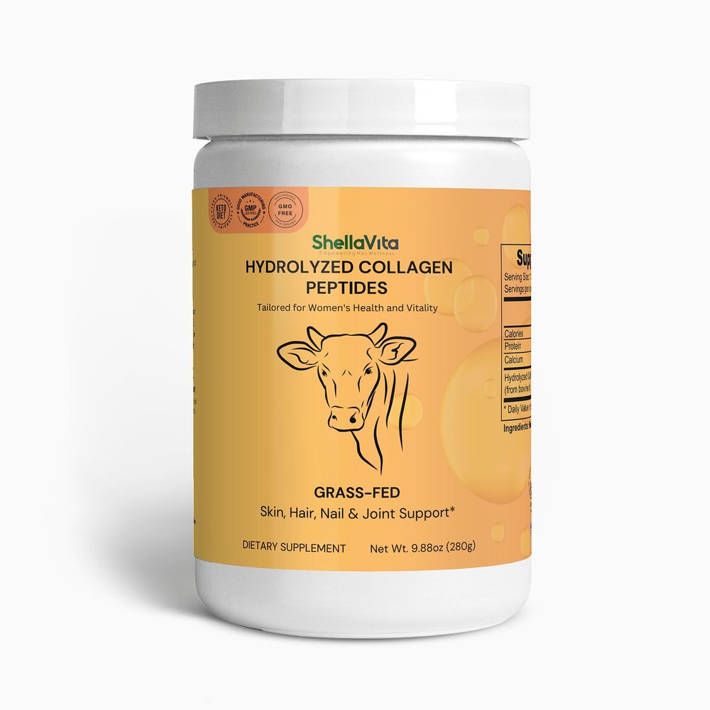 Shellavita Hydrolyzed Collagen Peptides Powder for Women - 280g Grass-Fed Collagen Powder for Skin, Hair, Nail & Joint Support Supplements