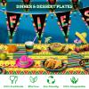 202 Cinco De Mayo Party Decorations Serve50, Fiesta Mexican Party Supplies Tablecloth Banner Disposable Paper Plates Cocktail Napkins Cups for Let's Fiesta Taco Tuesday Table Decor Tableware Set view 4