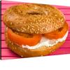 Canvas Wall Art for Living Room Bedroom Cheese Spread and Tomato Sesame Seed Bagel Big Large Wall Art Decor Framed Painting Wall Pictures Prints Artwork Office view 1