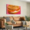 Canvas Wall Art for Living Room Bedroom Cheese Spread and Tomato Sesame Seed Bagel Big Large Wall Art Decor Framed Painting Wall Pictures Prints Artwork Office view 3